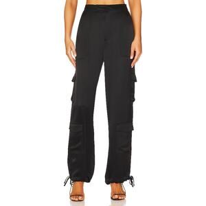 Nicholas 'Nori' Black Satin Utilitarian Drawcord Pants Size 2